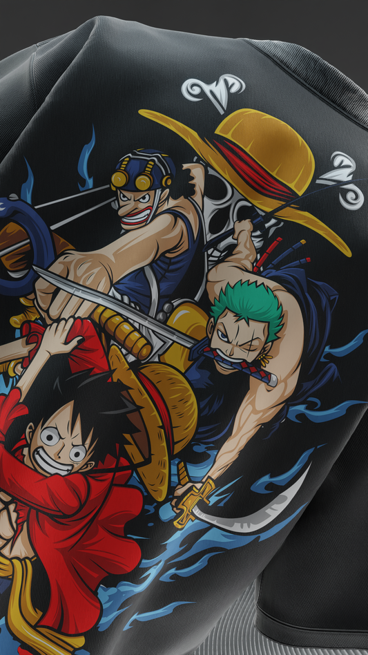 Three Fighter Of One Piece Oversized T-shirt