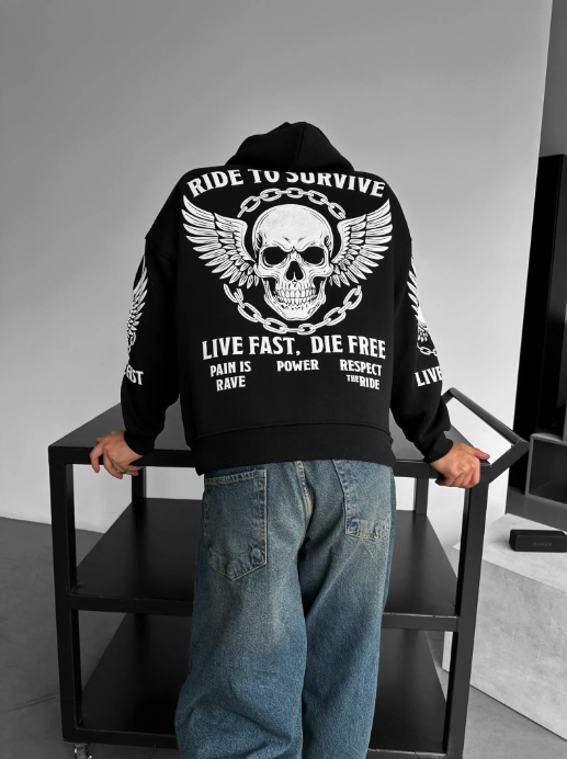 Born To Ride Oversized Hoodie