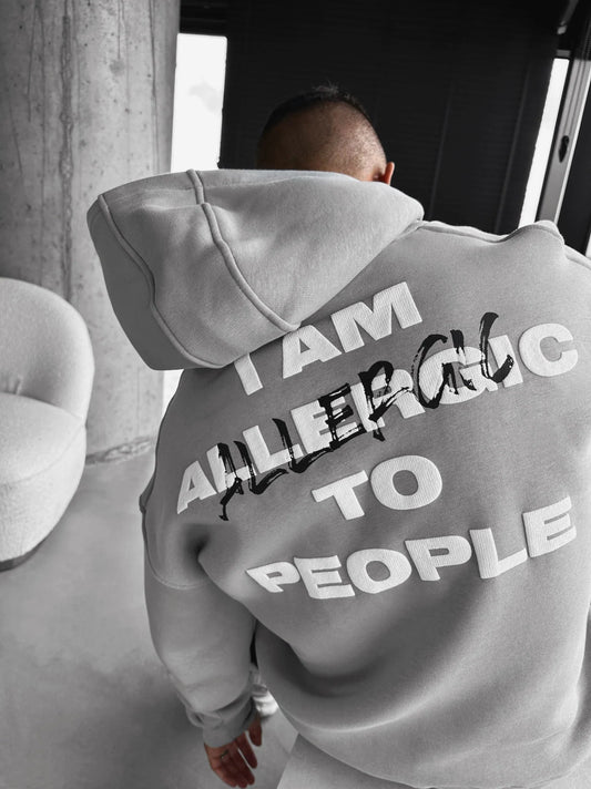 I am Allergic To People Hoodie (Grey)